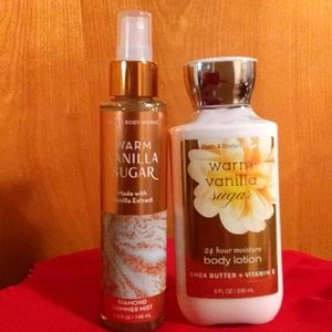 Bath & Body Works Warm Vanilla Sugar 2 piece set lotion & shimmer